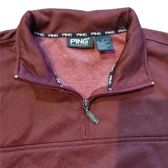 Red Vented Ping 1/4 Zip Golf Pullover Sz M  (XL) - Picture 3 of 8